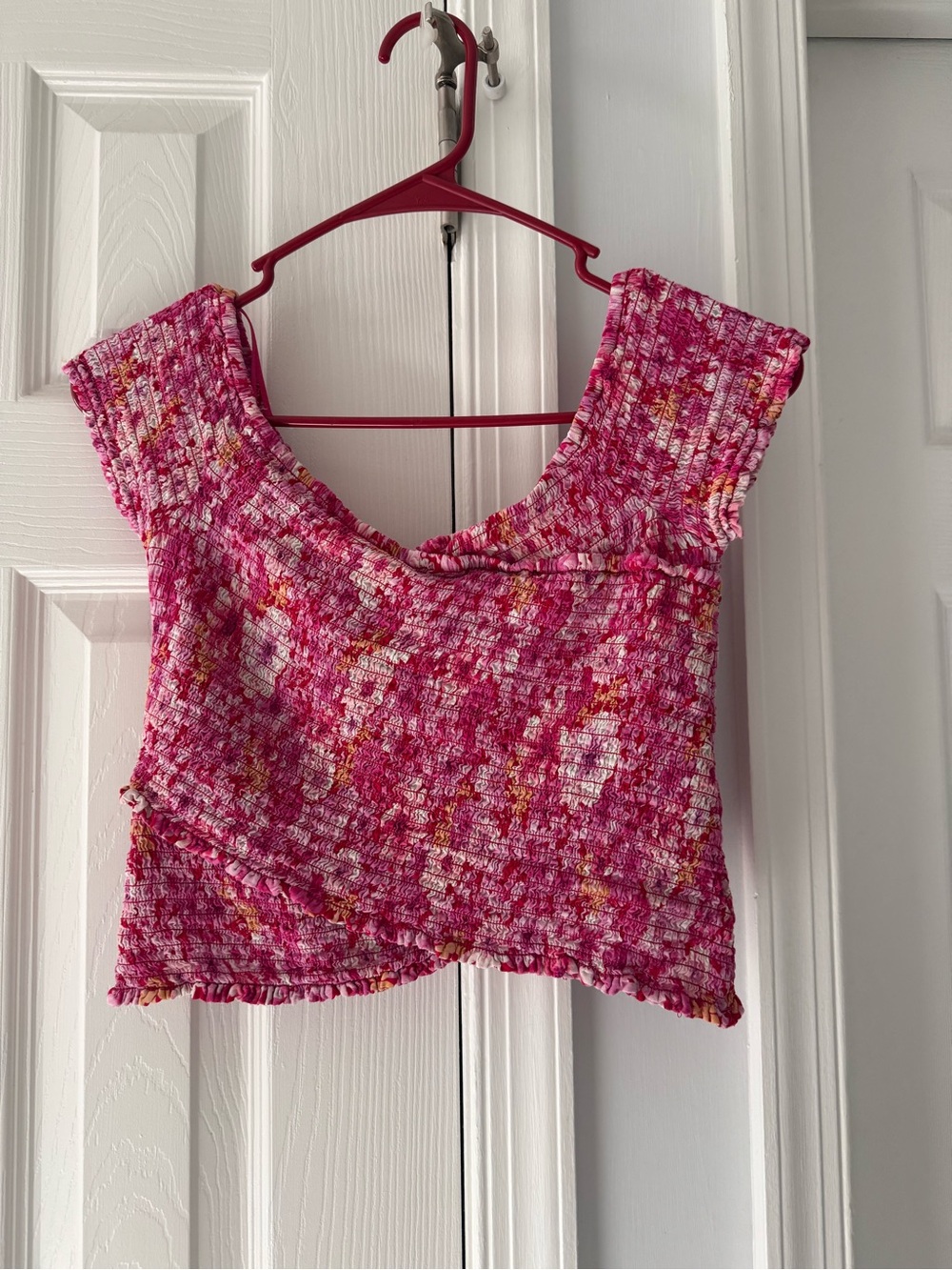 BB Dakota by Steve Madden Pink Smocked Cropped Tank